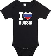I love Russia baby rompertje zwart jongens en meisjes - Kraamcadeau - Babykleding - Rusland landen romper 80 (9-12 maanden)
