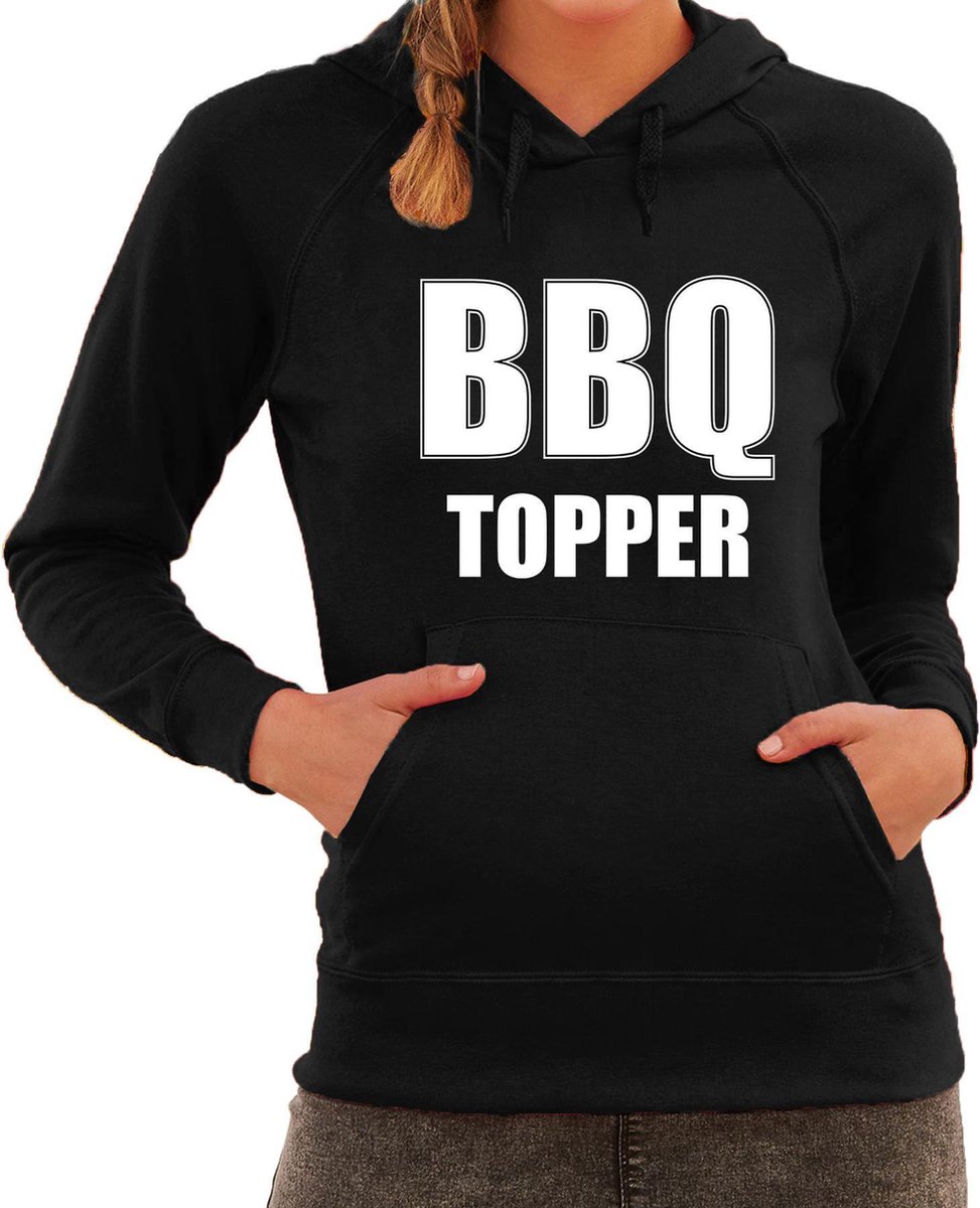 BBQ topper barbecue hoodie zwart - cadeau sweater met capuchon voor dames - verjaardag / moederdag kado XXL