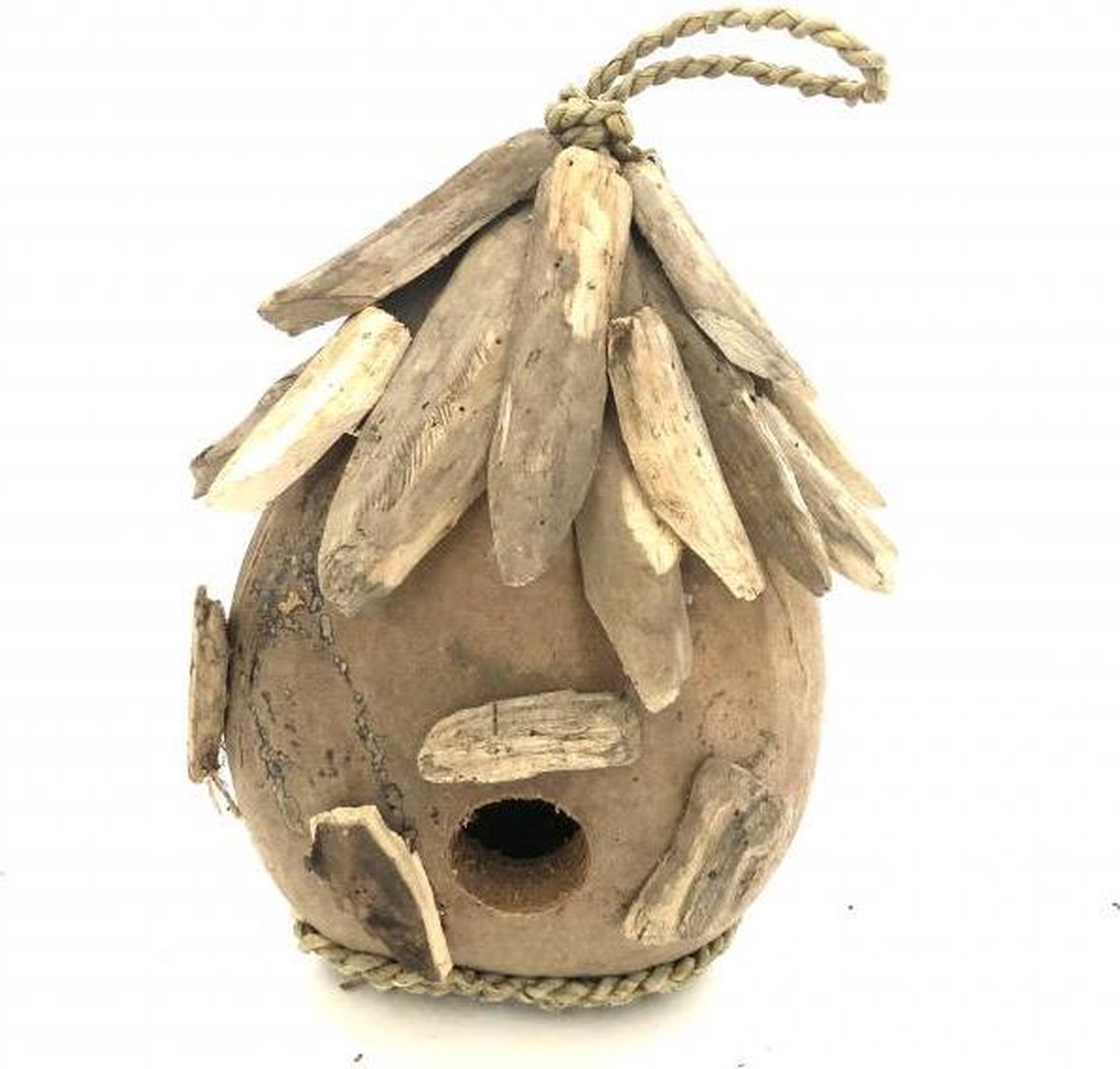 Vogelhuis kokosnoot en drijfhout H30 - Trendy