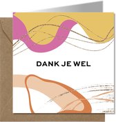 Tallies Cards - greeting - ansichtkaarten - Dank je wel - Abstract  - Set van 4 wenskaarten - Inclusief kraft envelop - bedankkaart - bedankt - 100% Duurzaam