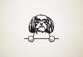 Shih Tzu - hond met pootjes - M - 60x74cm - Zwart - wanddecoratie