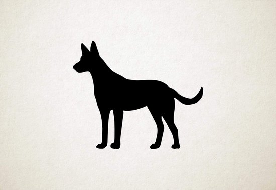 Carolina Dog - Dingo - Silhouette hond - L - 75x90cm - Zwart - wanddecoratie