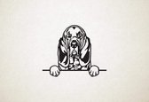 Bloedhond - Bloodhound - hond met pootjes - S - 42x51cm - Zwart - wanddecoratie