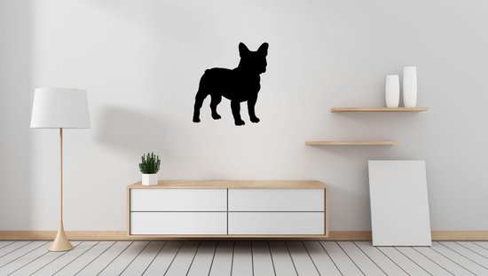 Bouledogue français - Silhouette chien - S - 50x45cm - Zwart - décoration murale
