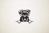 Boxer - hond met pootjes - M - 51x64cm - Zwart - wanddecoratie