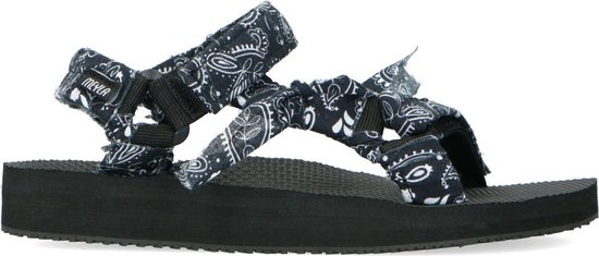Sacha - Dames - Zwarte sandalen met bandana bandjes - Maat 41 | bol.com