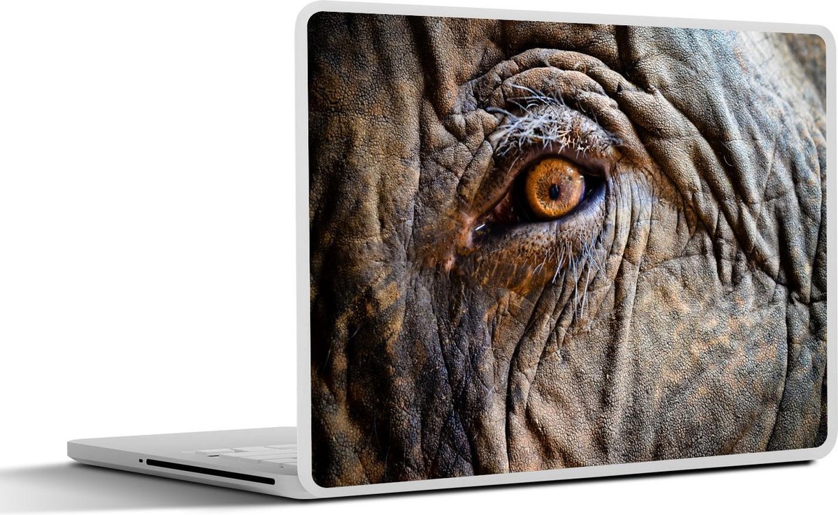 Afbeelding van product SleevesAndCases  Laptop sticker - 11.6 inch - Close-up van het oog van een olifant