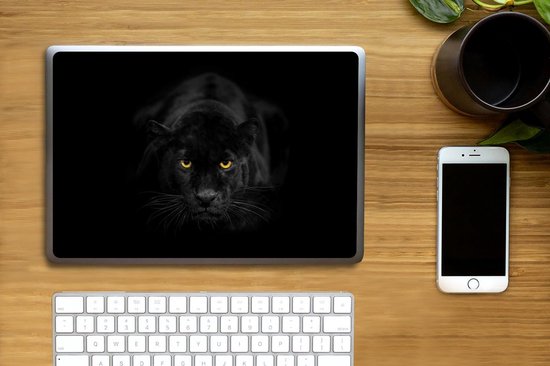 Sticker pour ordinateur portable - 12,3 pouces - Léopard - Yeux - Zwart