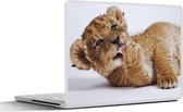 Laptop sticker - 17.3 inch - Leeuw - Wit - Dieren - 40x30cm - Laptopstickers - Laptop skin - Cover