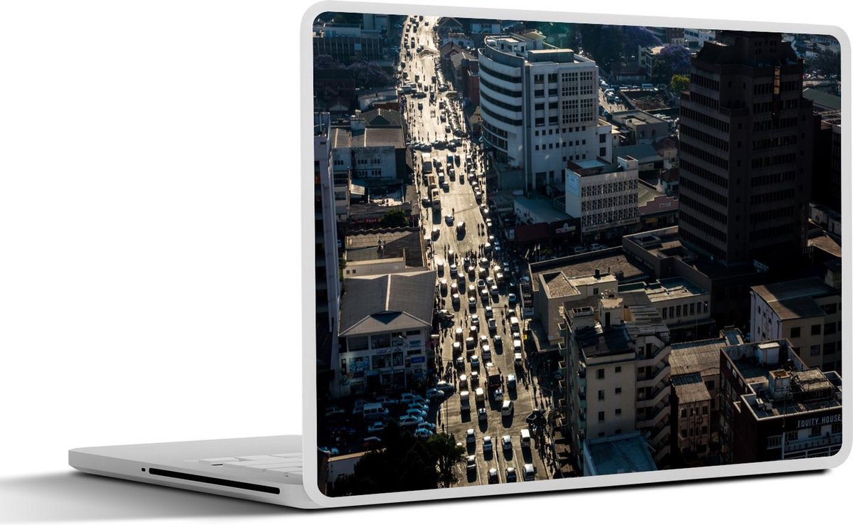 Afbeelding van product SleevesAndCases  Laptop sticker - 15.6 inch - Drukke straten van Harare de hoofdstad van Zimbabwe