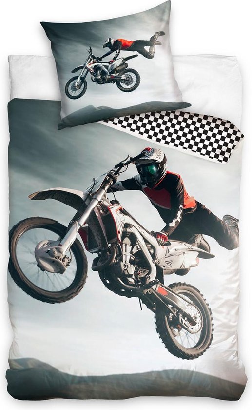 DREAMEE Housse de couette Motocross - Simple - 140x200 cm - Multi | bol.com
