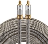 By Qubix ETK Digital Optical kabel 20 meter - toslink audio male to male - Optische kabel metaal - Grijs audiokabel soundbar