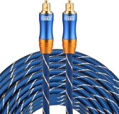 By Qubix ETK Digital Toslink Optical kabel 25 meter - audio male to male - Optische kabel BLUE series - Blauw audiokabel soundbar
