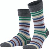 FALKE Tinted Stripe Heren Sokken - Grijs - Maat 39-42