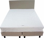 Bedworld Boxspring 200x200 - Stevig - Lederlook - Licht grijs (MD985)