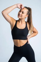 Aesthetic Wolf Ribbed Sports Bra - Sportbeha Dames - Zwart - Medium