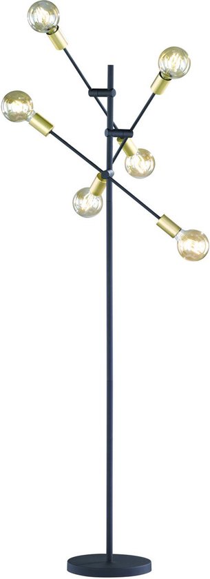 LED Vloerlamp - Torna Ross - E27 Fitting - Rond - Mat Goud - Aluminium