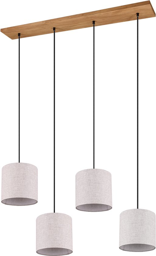 LED Hanglamp - Torna Elmo - E27 Fitting - 4-lichts - Rechthoek - Antiek Nikkel - Aluminium