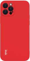 IMAK Slim-Fit TPU Back Cover - Geschikt voor iPhone 12 Pro Hoesje - Rood