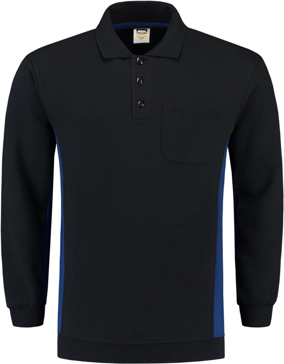 Tricorp polosweater Bi-Color - Workwear - 302001 - navy-koningsblauw - maat 7XL
