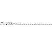 YO&NO -  Ketting - Zilver - Anker plat -  1,6 mm -  41 + 4 cm - Gerhodineerd -  Zilver 925