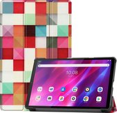 Tablet hoes geschikt voor Lenovo Tab K10 (10.3 Inch) - Tri-Fold Book Case - Blocks