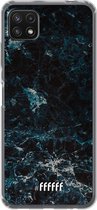 6F hoesje - geschikt voor Samsung Galaxy A22 5G -  Transparant TPU Case - Dark Blue Marble #ffffff
