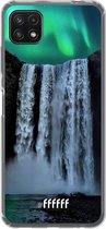 6F hoesje - geschikt voor Samsung Galaxy A22 5G -  Transparant TPU Case - Waterfall Polar Lights #ffffff