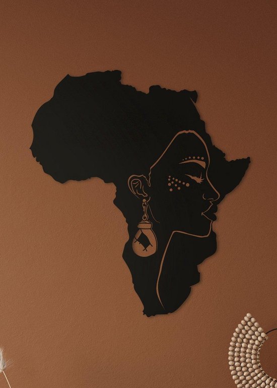Wanddecoratie | Kaart Afrika vrouw - XL (72x80cm)