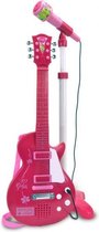 elektronische rockgitaar met microfoon 112 cm roze
