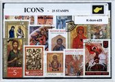 Ikonen – Luxe postzegel pakket (A6 formaat) : collectie van 25 verschillende postzegels van ikonen – kan als ansichtkaart in een A6 envelop - authentiek cadeau - kado - geschenk -