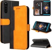 Voor Sony Xperia 10 III Zakelijke Stiksels-Kleur Horizontale Flip PU Lederen Case met Houder & Kaartsleuven & Fotolijst (Oranje)