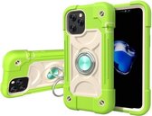 Schokbestendige siliconen + pc-beschermhoes met dubbele ringhouder voor iPhone 12 mini (guave)