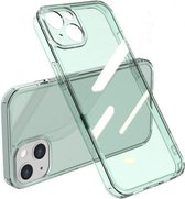 Hoog transparant gehard glas + TPU schokbestendig hoesje voor iPhone 13 Pro Max (groen)