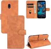 Voor Nokia C1 Plus Effen Kleur Huid Voelen Magnetische Gesp Horizontale Flip Kalf Textuur PU Lederen Case met Houder & Kaartsleuven & Portemonnee (Bruin)