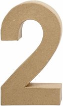 Cijfer, 2, H: 20,5 cm, B: 12 cm, dikte 2,5 cm, 1 stuk