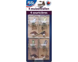 BSI - Houten Muizenvallen - Klassieke houten muizenvallen - 4 stuks