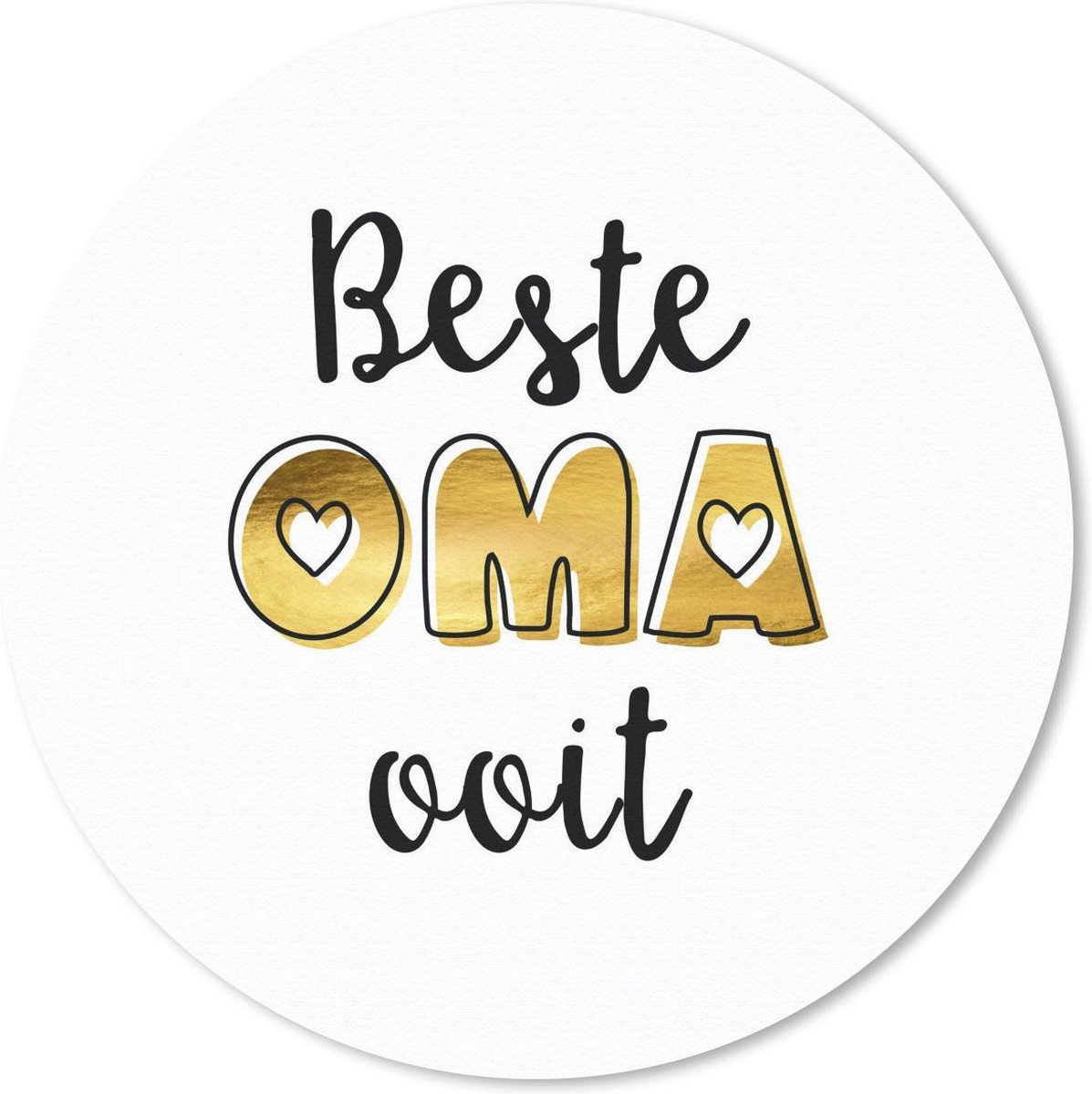 Muismat rond 30x30 cm - Mousepad Oma - Beste oma ooit - Spreuken - Quotes - Ronde muismatten