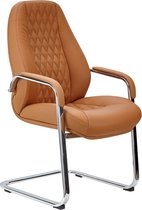 Pippa Design Stoel - lederen stoel - bezoekersstoel - caramel bruin