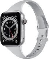 Compatible apple watch bandje - By Qubix - Sportbandje Slim Fit - Grijs - Geschikt voor Apple Watch 42mm / 44mm / 45mm - Apple watch series 3/4/5/6/7