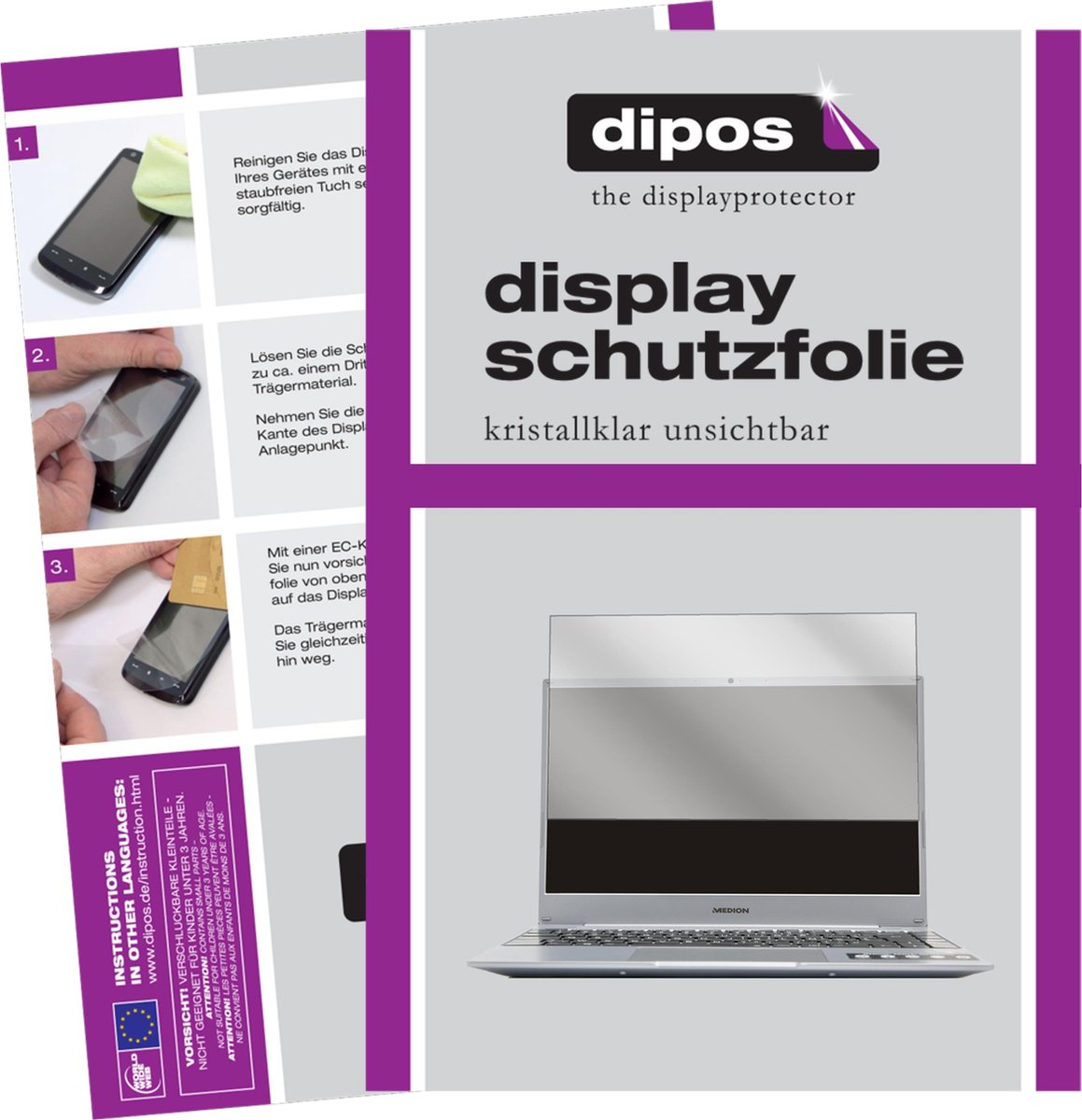 dipos I 2x Beschermfolie helder compatibel met Medion Akoya E14304 Folie screen-protector