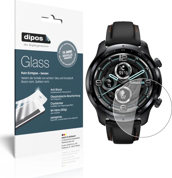 dipos I 2x Pantserfolie helder geschikt voor Mobvoi TicWatch Pro 3 (47mm) Beschermfolie 9H screen-protector