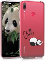 kwmobile telefoonhoesje voor Huawei Y7 (2019) / Y7 Prime (2019) - Hoesje voor smartphone in zwart / wit / transparant - Panda en Vlinder design