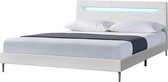 Bed Taastrup met bedbodem en LED-verlichting 140x200 cm wit