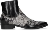 Sacha - Heren - Zwarte western boots met snakeskin print - Maat 42
