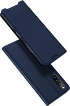 Sony Xperia 10 III Bookcase Hoesje Donker blauw- Dux Ducis (Skin Serie) + Cacious Screen Protector