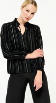 LOLALIZA Gestreepte lurex blouse - Zwart - Maat 38