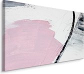 Schilderij - Abstract in het roze, een echte eycatcher in huis, premium print