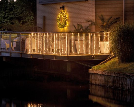 Kerst balkon verlichting gordijn warm wit 420 lampjes - balkonverlichting |  bol.com