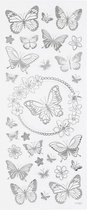 stickers vlinder zilver 10 x 24 cm 28-delig